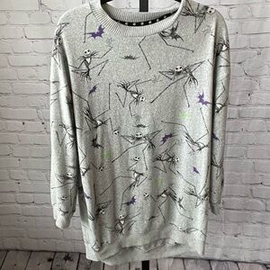 Tim Burton The Nightmare Before Christmas Crew Neck Tunic Sweater Size Medium
